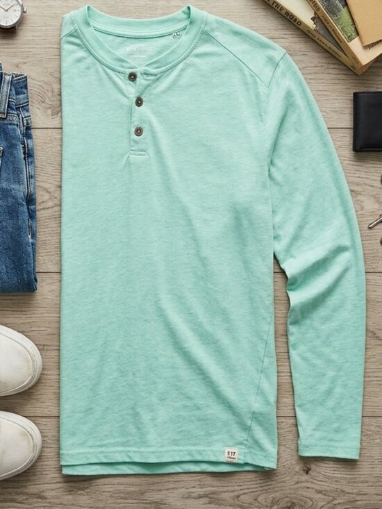 Fair Harbor Other - Fair Harbor Men’s Performance Henley - Seafoam Green - Size M